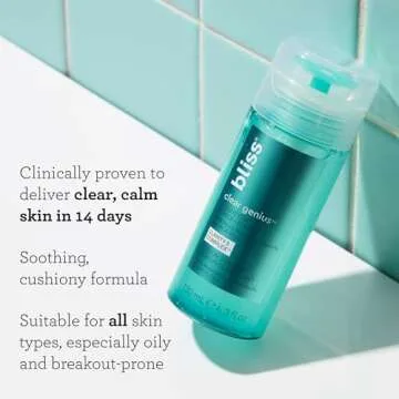 Bliss Fab Foaming Cleanser & Clear Genius Toner + Serum | Pore Purifying Duo for Clear Skin | 2 Step Skincare Routine | Clean, Vegan, Cruelty-Free