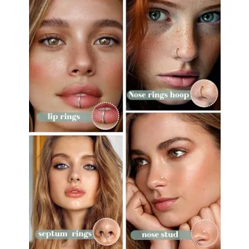 FINREZIO Surgical Steel 15PCS Nose Rings for All Styles