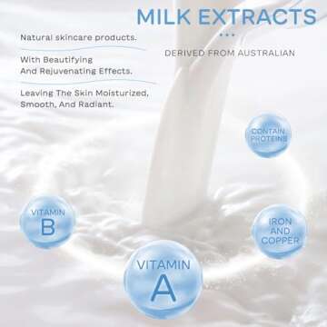 Sulily Milk Hydrated Skin Care Set,Travel Essentials Mini Cleansing,Eye Care,Moisturizing Cream,Sunscreen,Face Cream for Hydrating Skin,Vegan & Cruelty-Free Facial kit