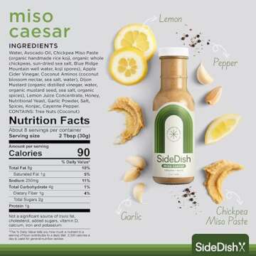 Miso Caesar Dressing (Pack of 3) – Seed Oil Free Salad Dressing Made w/Avocado Oil – Refined Sug...