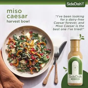 Miso Caesar Dressing (Pack of 3) – Seed Oil Free Salad Dressing Made w/Avocado Oil – Refined Sugar Free, Dairy & Gluten Free Dip & Marinade – Paleo Honey Mustard Dressing for Dips, Sauces - SideDish
