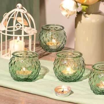 DARJEN Green Candle Holders Set for Weddings and Decor
