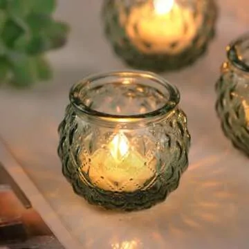 DARJEN Green Candle Holders Set for Weddings and Decor
