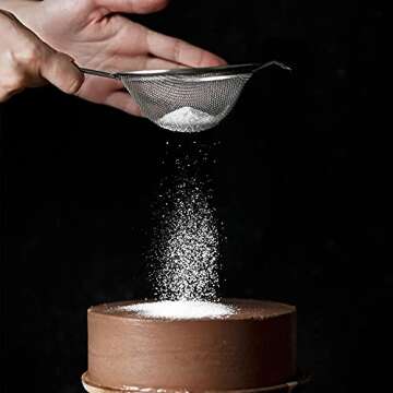 CHEFMADE Hello Kitty Fine Mesh Strainers, 4-Inch Stainless Steel Strainer Wire Sieve with Insulated Handle for Kitchen, Cooking, Food Preparation (Pink)