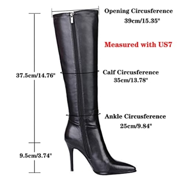Dance&Style Women's Leather Boots - Knee High Comfort