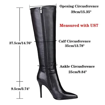 Dance&Style Women's Leather Boots - Knee High Comfort