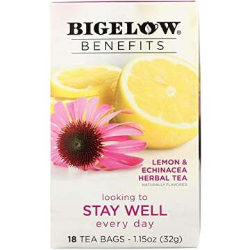 Bigelow Tea Tea - Lemon Echinacea - Stay Well - Case of 6 - 18 BAG