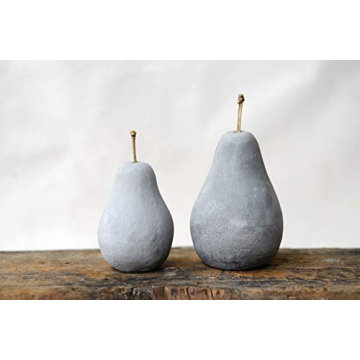 Creative Co-Op Grey Cement Pear Decoration for Home