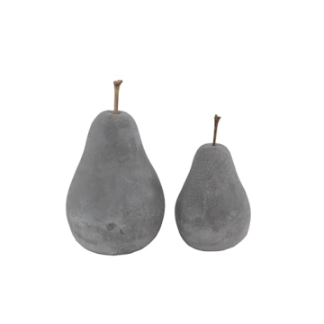 Creative Co-Op Grey Cement Pear Decoration for Home