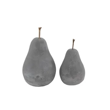Creative Co-Op Grey Cement Pear Decoration for Home