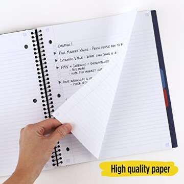 Five Star 5 Subject Spiral Notebook with Study App