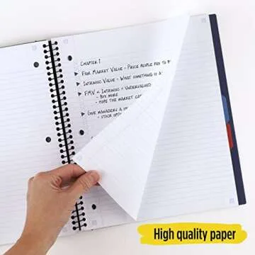 Five Star 5 Subject Spiral Notebook with Study App