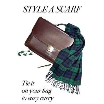 CALVIN & OLIVIA Ultra-Soft Winter Cashmere Feel Scarf Plaid Multi-Color Warm Long Unisex Winter Scarves Perfect Holiday Gift for Women Men Amazing Black Green Watch Tartan