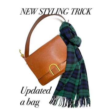 CALVIN & OLIVIA Ultra-Soft Winter Cashmere Feel Scarf Plaid Multi-Color Warm Long Unisex Winter Scarves Perfect Holiday Gift for Women Men Amazing Black Green Watch Tartan