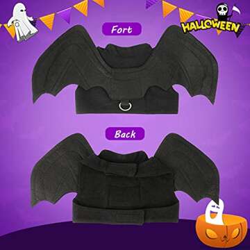 RYPET Cat Halloween Costume - Halloween Bat Wings Pet Costumes for Small Dogs Cats Halloween Party S...