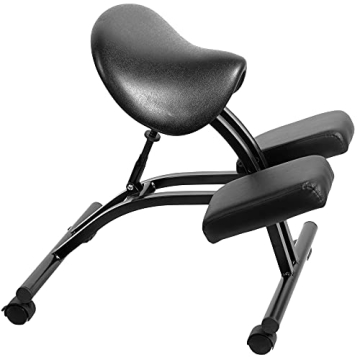 VIVO Saddle Seat Kneeling Chair with Wheels, Adjustable Ergonomic Stool for Home and Office, Mobile ...