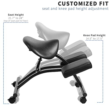 VIVO Saddle Seat Kneeling Chair - Ergonomic & Adjustable