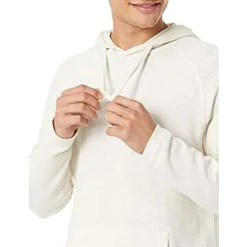 Amazon Essentials Men's Pullover Hoodie, Long-Sleeve Slub Thermal, Ivory, X-Large (Previously GoodThreads)