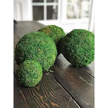 2 Inch Decorative Moss Ball Orb for Home Decor, Vase Bowl Filler, Planters, Trays, Lanterns, Weddings, Parties, Farmhouse Rustic Style Decoration, Green, Handmade