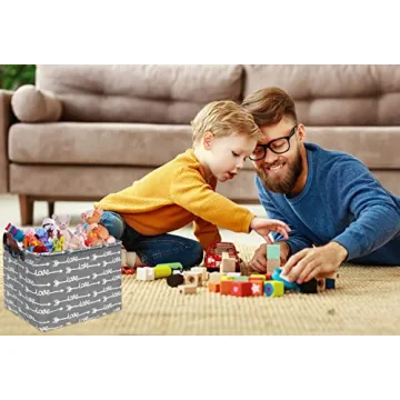 HIYAGON Love Basket Cute Toy Storage Bin for Kids