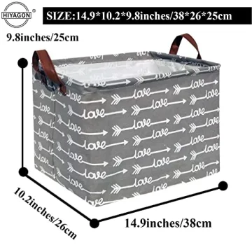 HIYAGON Love Basket Cute Toy Storage Bin for Kids
