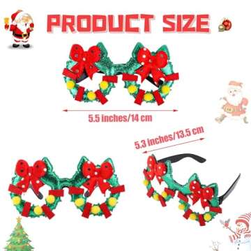 Aneco 9 Pieces Christmas Glitter Party Glasses for Holiday Fun