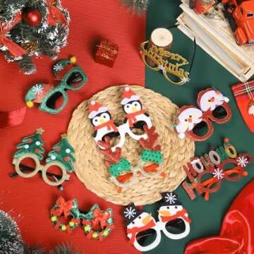Aneco Glitter Christmas Glasses Fun Holiday Party Favor