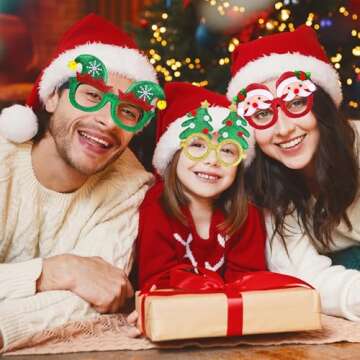 Aneco Glitter Christmas Glasses Fun Holiday Party Favor