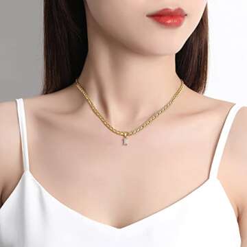 GOGOEY 18K Gold Filled Vintage Choker Necklaces for Women Waterproof Gold Choker Necklace Anti Tarnish Gemstone Zircon Rectangle Pendant Necklace (D-White CZ)