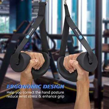 HXD-ERGO Ergonomic Exercise Handles for Cable Machine Attachments, Pilates, Strength Training Workout，Resistance Bands Heavy Duty Working Out Handles Accessories