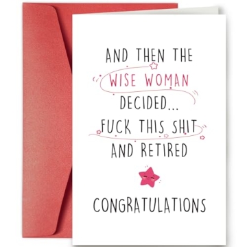 SuperShunhu Funny Retirement Card for Women - Perfect Farewell Gift