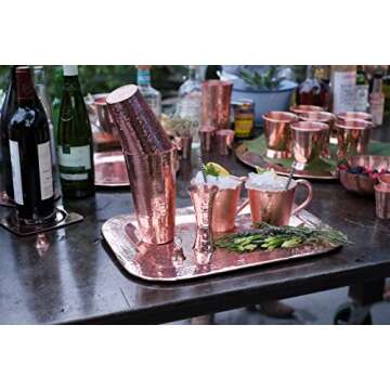 Sertodo Copper Boston Maraka Cocktail Shaker Set - Handcrafted Elegance