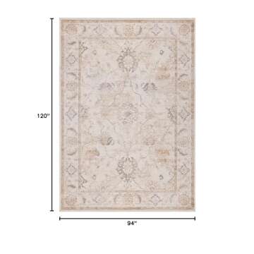 SAFAVIEH Atlas Collection Area Rug - 7'1 x 10', Ivory & Beige, Vintage Oriental Distressed Design, N...