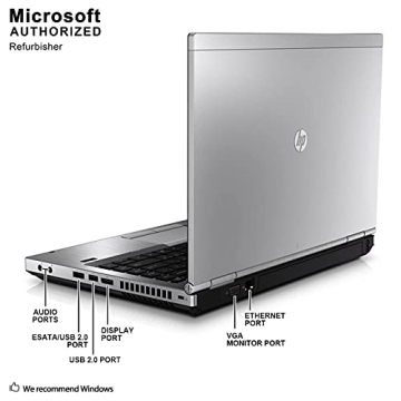 HP Elitebook 8470p 14 Inch Laptop, Intel Core i5 3320M 2.6G, 8G DDR3,240G SSD,DVD,Windows 10 Pro (Renewedd)