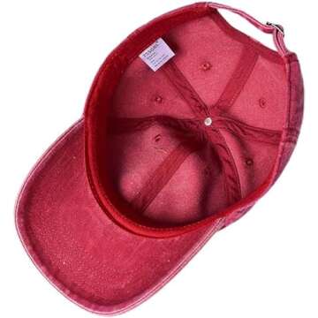 TSSGBL Vintage Cotton Washed Adjustable Baseball Caps Distressed Soft Ball Cap Men Women Unstructured Low Profile Plain Blank Dad Hat Wine Red