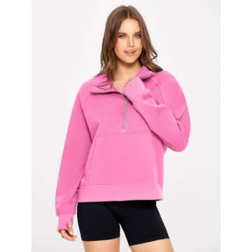 Glamaker Half Zip Fleece Sweatshirt - Trendy Winter Style