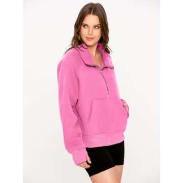 Glamaker Half Zip Fleece Sweatshirt - Trendy Winter Style