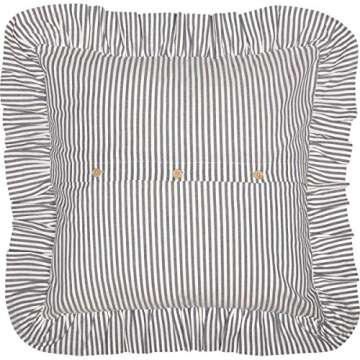 Piper Classics Farmhouse Ticking Stripe Blue Euro Sham, 26" x 26" Square, 100% Cotton