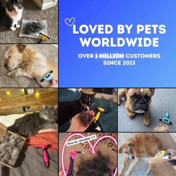 DakPets Deshedding Brush for Cats and Dogs - Reduces Shedding