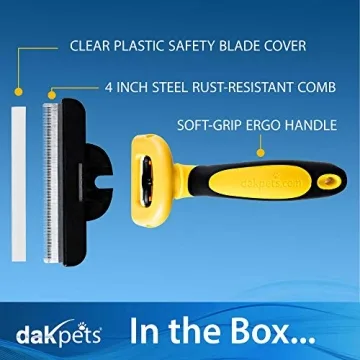 DakPets Deshedding Brush for Cats and Dogs - Reduces Shedding