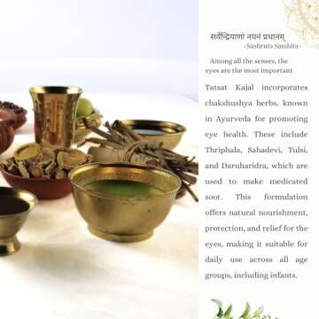 Tatsat Ayurvedic Herbal Kajal - Natural Eye Care Made with Herbs