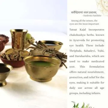 Tatsat Ayurvedic Herbal Kajal - Natural Eye Care Made with Herbs
