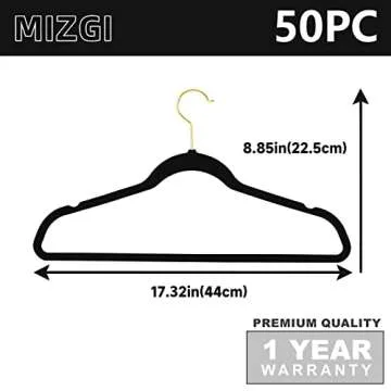 MIZGI Velvet Hangers 50 Pcs Non-Slip Space Saving Design