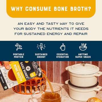 Bare Bones Organic Chicken Bone Broth | Pasture Raised Protein & Collagen Rich Broth for Cooking & S...