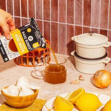 Bare Bones Organic Chicken Bone Broth | Pasture Raised Protein & Collagen Rich Broth for Cooking & Sipping | No Artificial Flavors Non-GMO Gluten-Free Dairy-Free Keto & Paleo Friendly | 16oz