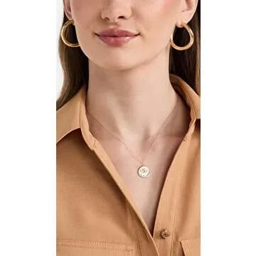 By Adina Eden Women's Evil Eye Medallion Pendant Necklace, Gold, One Size