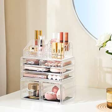 HBlife Acrylic Makeup Storage Organizer with 6 Drawers