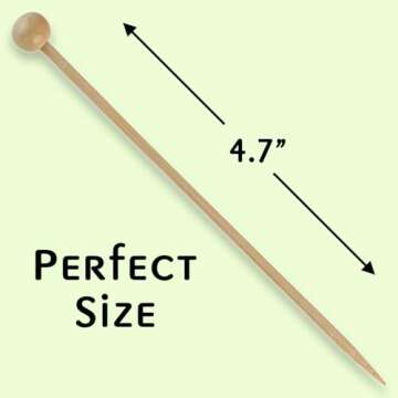 Eco-friendly Bamboo Ball Food Picks - Pack of 100 Natural Picks