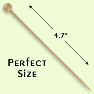 Eco-friendly Bamboo Ball Food Picks - Pack of 100 Natural Picks