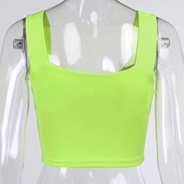 Abardsion Women's Sleeveless Strappy Basic Crop Tank Top for Women Summer